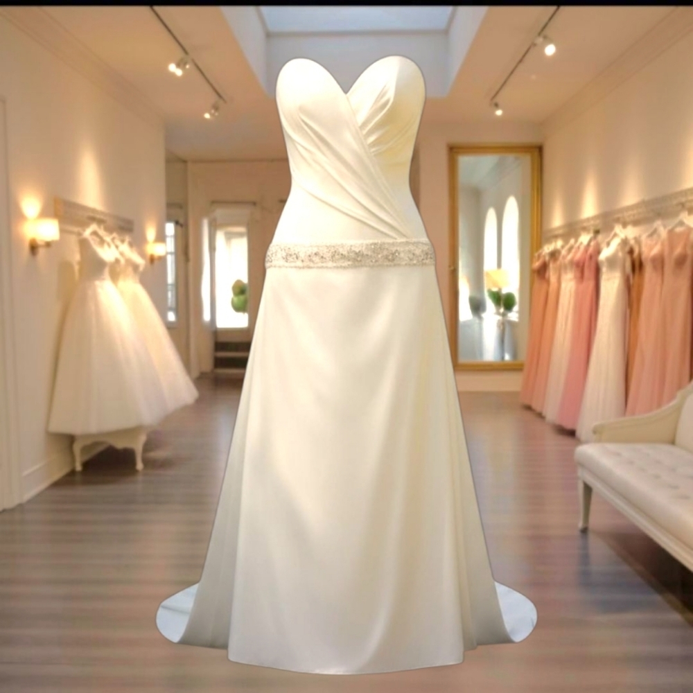 Alfred Angelo Bridal Gown Bead Sequin Embellished Strapless Private Collection